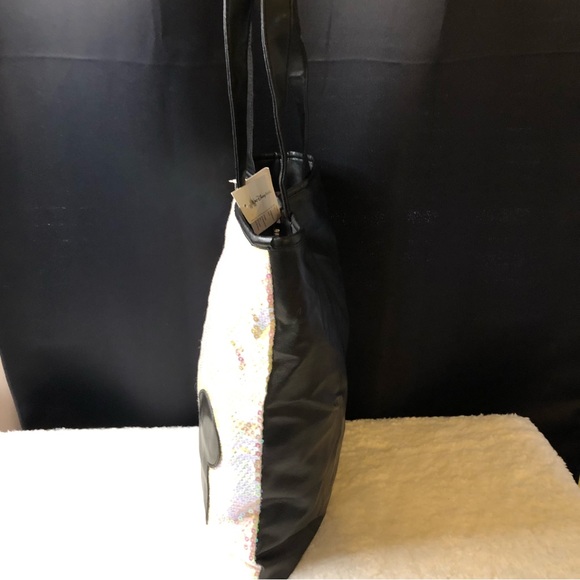 New Disney Mickey Mouse Ears White Sequin Tote Bag - Picture 6 of 7